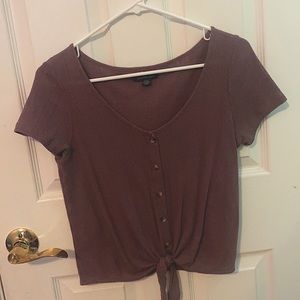 American Eagle cropped purple top